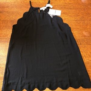 Black Scalloped Tank Top